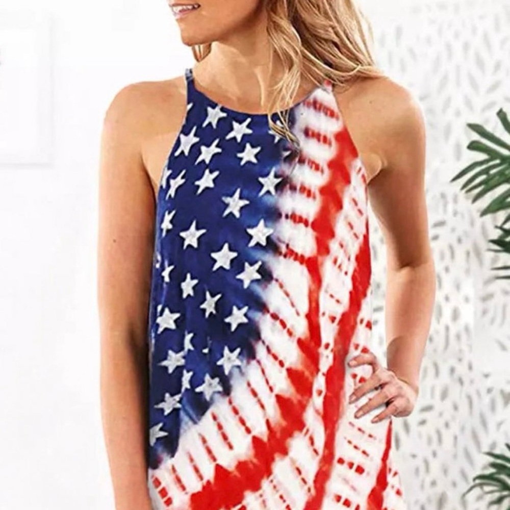 Red, White, and Blue American Flag Dress